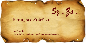Szemján Zsófia névjegykártya