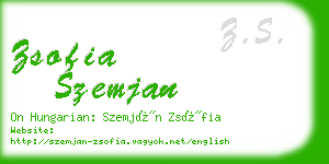 zsofia szemjan business card